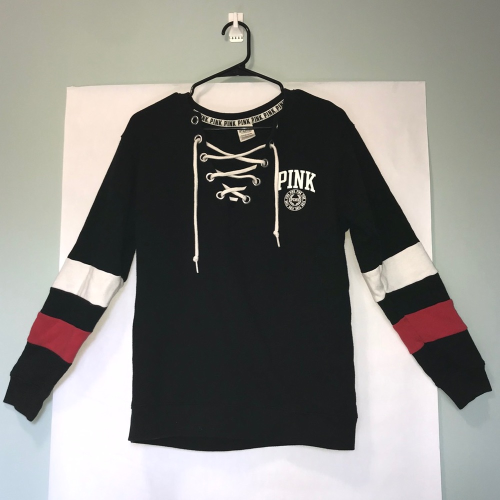 Victoria’s Secret Pink Lace up Long Sleeve